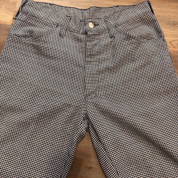 70s Vintage Wrangler Houndstooth Navy Unisex Size 30x36 Pants - Picture 6 of 8